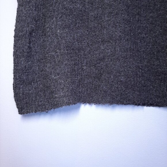 3/$20 Zara Oversized Ribbed Knit Short Sleeve Sweater Grey Raw Hem Drop Shoulder - Picture 9 of 11